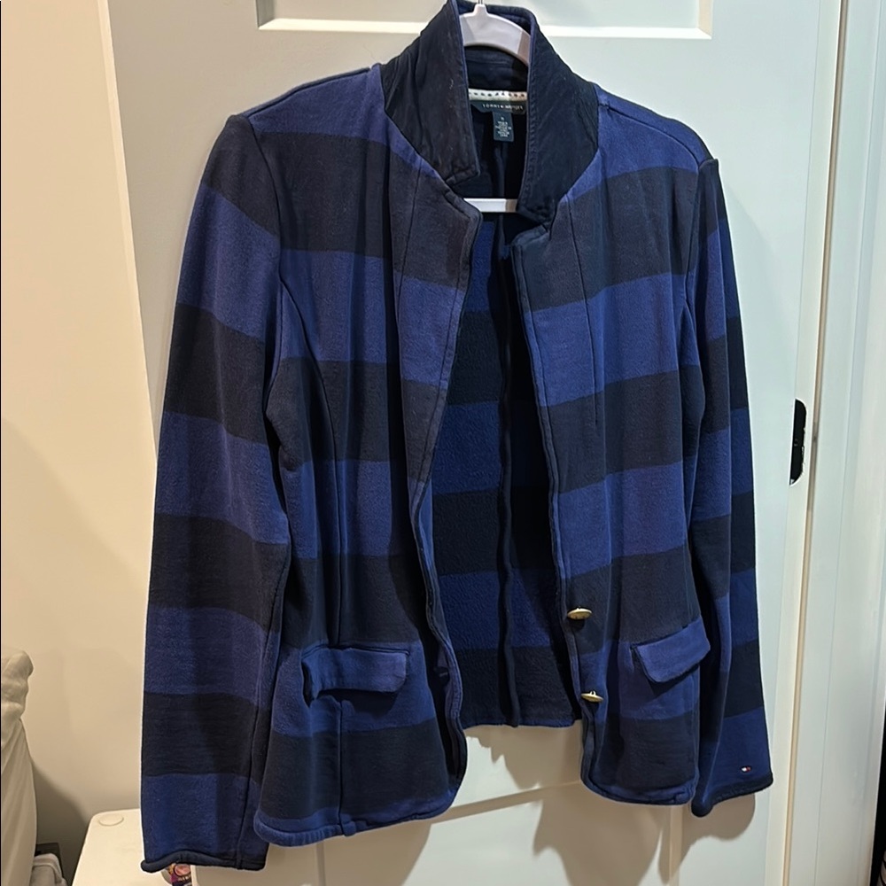 Tommy Hilfiger Blue and Black Striped Jacket